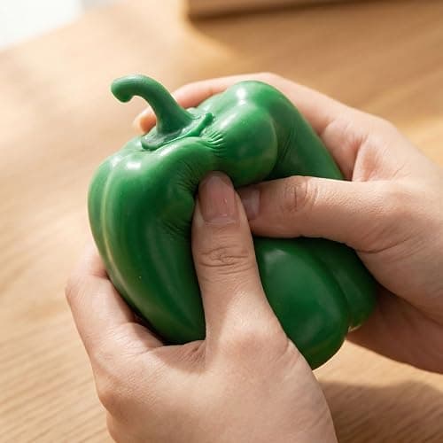 Simulation Green Pepper Squishy Toy, Stress Relief Squeeze Toy for & Adults, Sensory Fidget Toy for Office & Home thumbnail 6