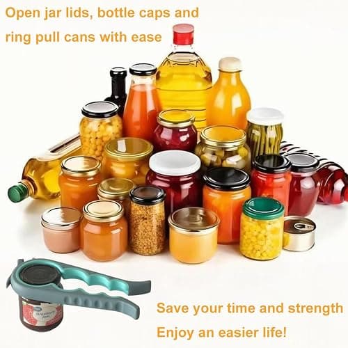 Otstar Jar Opener Bottle Opener and Can Opener for Weak hands, Seniors with Arthritis and Anyone with Low Strength, Mutil Jar Opener Get Lids Off Easily (Blue and Grey) thumbnail 7