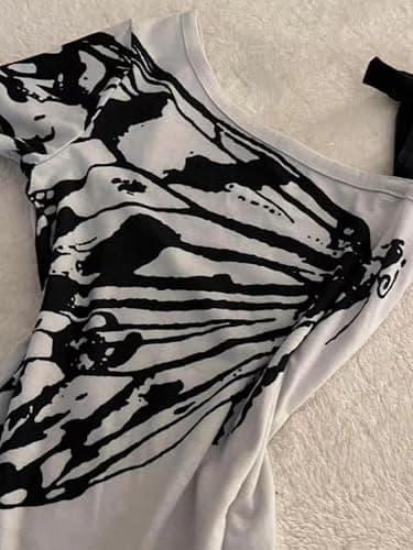 Emo Grunge Shirt Women Tees Graphic Baby Y2k Crop Tops Alt Clothes Fake Two Piece Short Sleeve Vintage T Shirts thumbnail 2