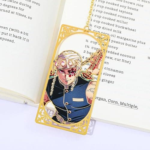 Demon Kamado Bookmark Page Mark, Anime Tanjiron Zenitsu Giyuu Kyoujurou Figure Reading Tool, Stationery Gifts for Reading Lovers Bookworm (Style D) thumbnail 5
