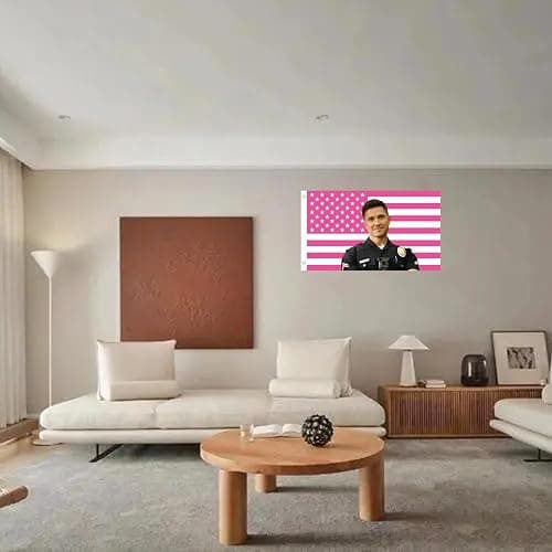 MAGJIUKE Tim Bradford American The Rookie Flag Wall Tapestry,Pink Eric Winter Wall Hanging Decor for Bedroom,3x5 Ft thumbnail 4