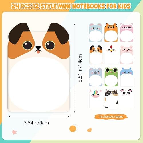 BESARME 24 Packs Mini Notebooks for Kids, Cute Animal Small Pocket Notepads Lined Mini Journal Easter Basket Stuffers Classroom Prizes Gifts Birthday Party Favors thumbnail 3