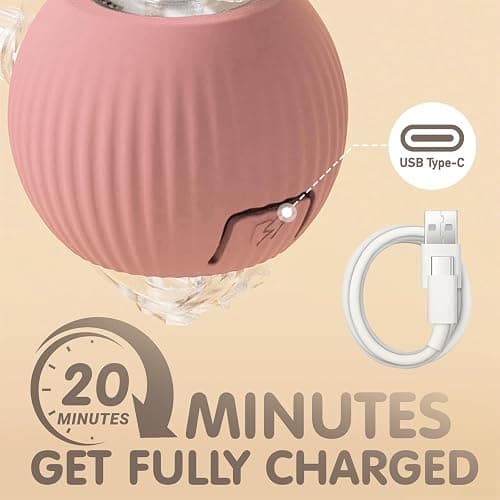 Rocfish Durable Interactive Cat Toys for Indoor Cats, Smart Automatic Cat Chase Ball Toy, Upgraded Speedy Tail Kitten Toy for Bored Indoor Adult Pets (Pink) thumbnail 3