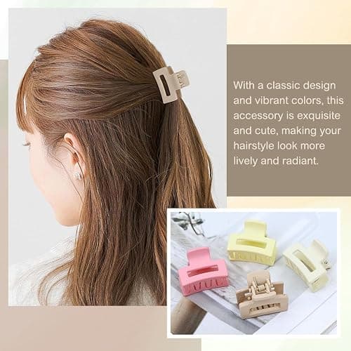 Dizila 100 Pieces 2.5cm/0.1" Candy Color Small Non-slip Rectangle Plastic Hair Claws Clips Mini Hair Clamps Barrettes Hair Accessories for Women Girls Teens Kids thumbnail 5