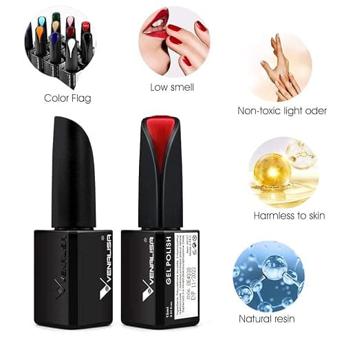VENALISA 15ml Gel Nail Polish, Pure White Color Soak Off UV LED Nail Gel Polish Nail Art Starter Manicure Salon DIY at Home, 0.53 OZ thumbnail 6