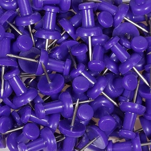 JAM PAPER Colorful Push Pins - Purple Pushpins - 100/Pack thumbnail 5