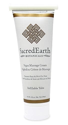 Vegan Massage Cream (8oz Tube) - Unscented, Water Dispersible, Nut Oil Free, Gluten Free and Contains Only Certified Organic Oils and Extracts. | Water Dispersible and Nut Oil Free, Gluten Free, Certified Organic Oils, Travel Size for Mobile Therapists - Image 1