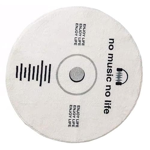 Fydun Bath Rugs for, Imitation Retro CD Disk Disc Absorbent Floor Bathroom Retro Mats Entrance Door Bathroom Non Slip Water Absorbent Mat Type 2 100x100cm (Type 2 100x100cm) thumbnail 3