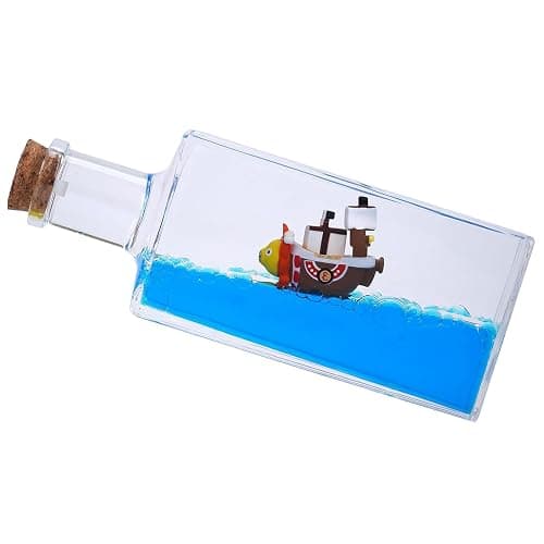 Unsinkable Thousand Sunny Anime Pirate Ship in A Bottle - Floating Boat Liquid Motion Ocean Desk Decor, Unique Birthday Gifts for Men Women Anime Lovers, Desk Ornament for Home Office Decorations - Image 1