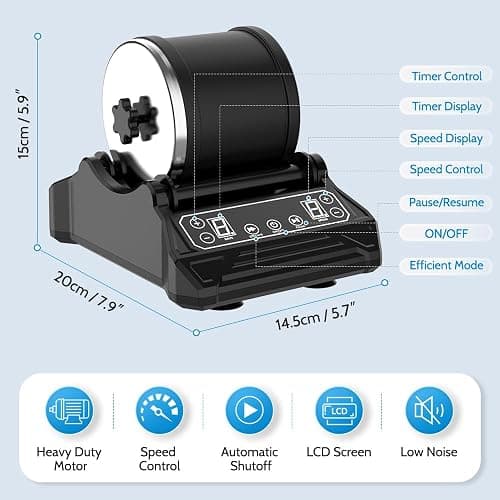 Acmeenjoy Rock Tumbler Kit Barrel Stone Polishing Machine with 9-Speed Motor & 9-Day Timer, Rock Polisher Machine for Kids & Adults, Includes Gemstones, Grits and DIY Tools thumbnail 2