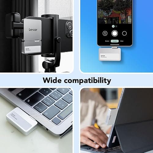 Lexar 2TB Professional Go Portable SSD w/Hub, Supports Apple 4K 60fps ProRes, Up to 1050MB/s, USB 3.2 Gen 2, Rugged, IP65, Ultracompact, Compatible w/iPhone 15/16, External SSD (LSL400S002T-RNSNU) thumbnail 8