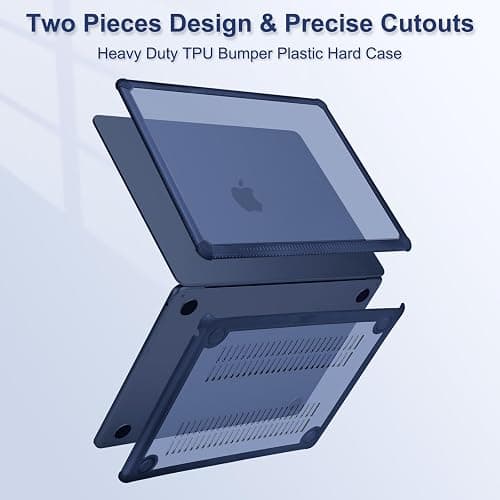 MOSISO Compatible with MacBook Air 15 inch Case 2025 2024 2023 Release M4 A3241 M3 A3114 M2 A2941, Anti-Cracking&Anti-Fingerprint Heavy Duty Hard Shell with TPU Bumper&Keyboard Cover, Midnight Blue thumbnail 4