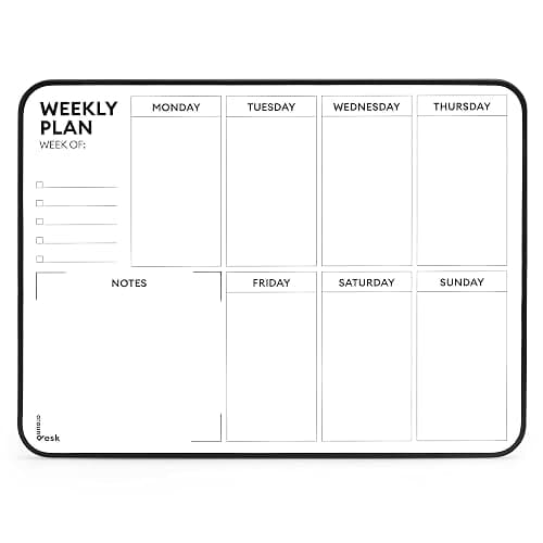 ⭐️Aroundesk Double Sided Weekly Dry Erase Board with Stand 16"x12", to-do List White Board Calendar Dry Erase, Desktop Whiteboard Calendar, Schedule Board, Message Board, Menu Board for Home Office thumbnail 8