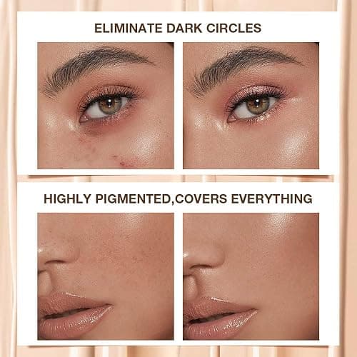 evpct Pot Concealer Full Coverage kit with Brush for Older Women, 4 Nude Shades Under Eye Color Corrector Concealer Palette for Dark Circles Mature Skin Makeup, Waterproof Foundation Color Corrector thumbnail 4