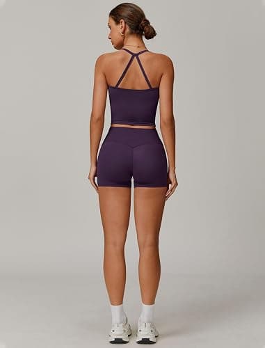 QBGJTD Two Piece Workout Sets For Women Tank Top Matching High Waist Booty Lifting Shorts Gym Yoga Active Wear Outfits thumbnail 4