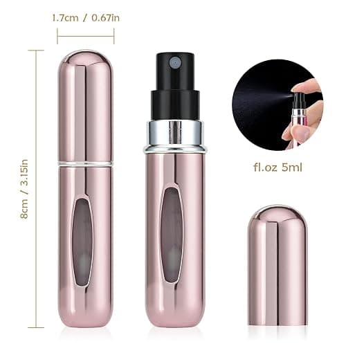 OBSCYON 4 Pcs 5ml Portable Mini Refillable Perfume Atomizer Spray Bottle Scent Pump Case for Travel thumbnail 2