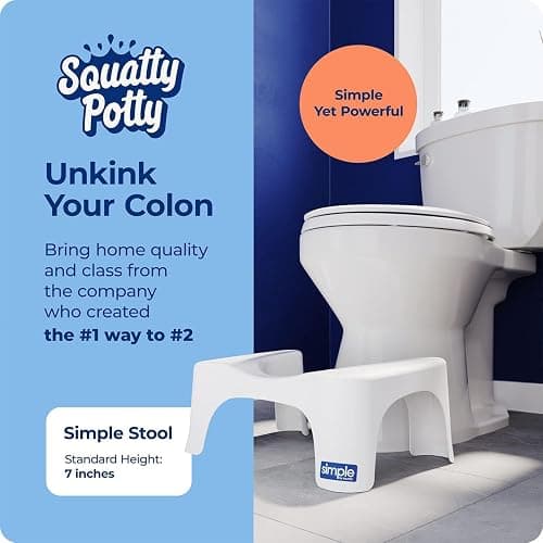 Squatty Potty Simple Curve Bathroom Toilet Stool 7" White thumbnail 3