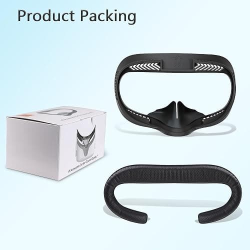 Compatible with Oculus Quest 2 Face Pad Replacement - VR Face Interface Bracket with Light Blocking Nose, VR Breathable Holes Leather Face Pad Cover Cushion Protective for Meta Quest 2 Accessories thumbnail 8