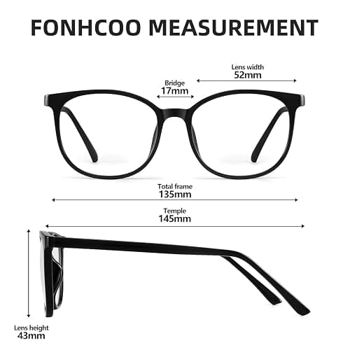 FONHCOO Blue Light Blocking Glasses Fashion Round TR90 Frame Transparent Eyewear Anti UV Computer Glasses for Women Men thumbnail 4