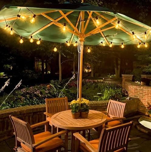 Larkvue 25FT Solar String Lights Outdoor with Remote, Waterproof Dimmable 3 Modes Patio Lights with 10+1 LED Shatterproof G40 Bulbs for Wedding-Brown thumbnail 9