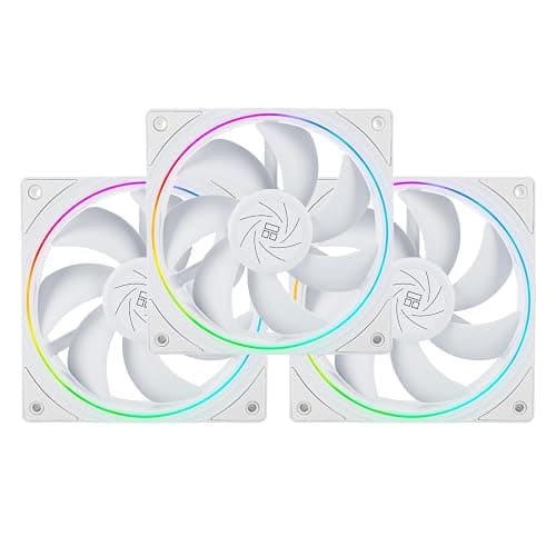 Thermalright TL-S12W CPU Fan Case Cooler PWM Fan, fine Aperture Light Effect,4pin PWM Connector Computer Fan with ARGB Aperture, 1500RPM Speed PC Cooling Fan(120mm,3 Fans) - Image 1