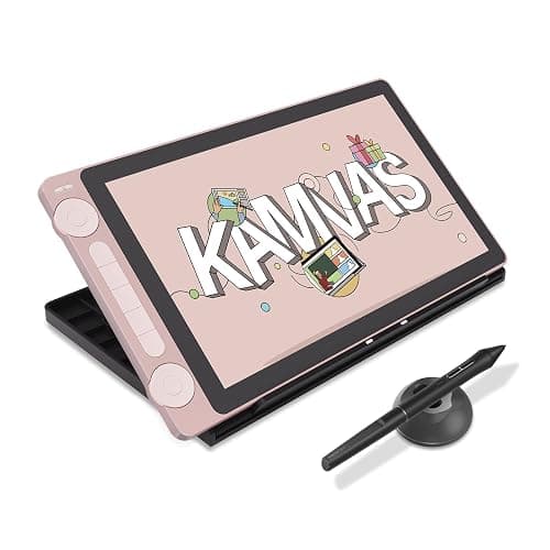 HUION Kamvas 13 (Gen 3) Drawing Tablet with Screen, Dual Dial, 13.3", Pink | Full Lamination, Canvas Glass 2.0, 99% sRGB, PenTech 4.0 16384 Levels, Works with PC, Mac and Android, With Stand - Image 1