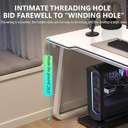 XUEGW Gaming Desk Computer Writing Table Student Art Modren Simple Style PC Wood Suitable Portable Desk for Home, Office thumbnail 4