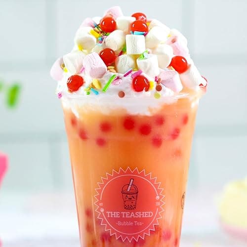 Cherry Fruit Juice Filled Popping Boba | Bursting Pearls for Bubble Tea and Dessert Toppings | 150g 3 Servings | Vegan | By THE TEASHED thumbnail 2