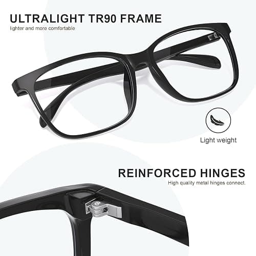 hunsquer Blue Light Glasses for Women Blue Light Blocking Glasses Men Computer Gaming Blue Screen Glasses Mens Blue Light Blocker Glasses thumbnail 5