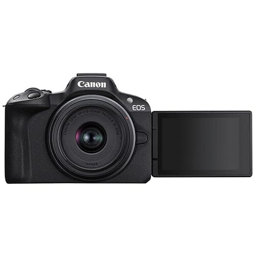 Canon EOS R50 24.2MP APS-C CMOS Sensor Mirrorless Camera with 18-45mm Lens, 128GB Extreme Speed Memory, Video Light, Microphone, Grip, Filters, Lenses, Case, Software, More, Black (Renewed) thumbnail 6