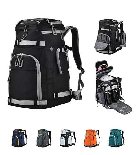 Expandable Ski Boot Bag – 55L to 70L Waterproof Ski & Snowboard Boot Backpack with Helmet Compartment – Fits Boots, Goggles, Gloves & Gear – Travel-Ready for Men & Women - Image 1
