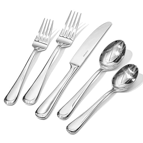KINGSTONE 20 Pieces Silverware Set for 4, Premium Stainless Steel Flatware Set, Heavy Duty and Modern Design Cutlery Set, Mirror Polished, Dishwasher Safe - Image 1