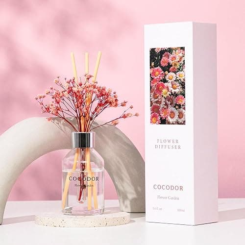 COCODOR Flower Reed Diffuser Set / 3.4oz / Flower Garden/Scent Diffuser with Sticks Home Fragrance Reed Diffuser for Bathroom Shelf Decor - Flower Garden - Flower/3.4Ounce thumbnail 2
