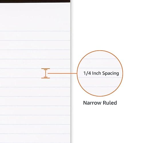 Amazon Basics Narrow Ruled Lined Writing Note Pad, 5 inch x 8 inch, White, 12 Count (12 Pack of 50 pages) thumbnail 5