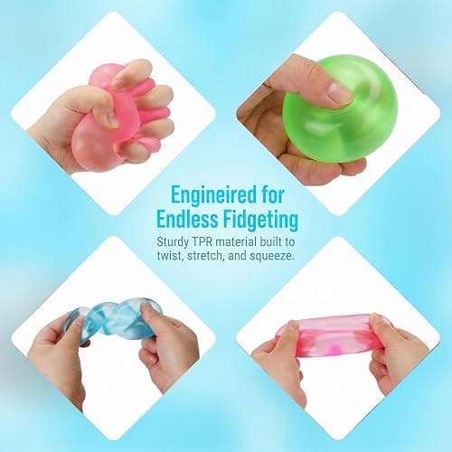 Squishy Ice Cube Stress Balls, Slow Rising Stress Relief Toy, Squeeze Ball Fidget Toys for Adults Teens Boys Girls, Sensory Toys for Kids with Autism, Party Favors Gifts (Blue) thumbnail 6