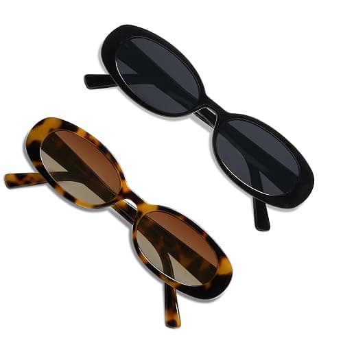 VANLINKER Polarized Retro Oval Sunglasses for Women and Men Small 90s Style VL9580 - Image 1