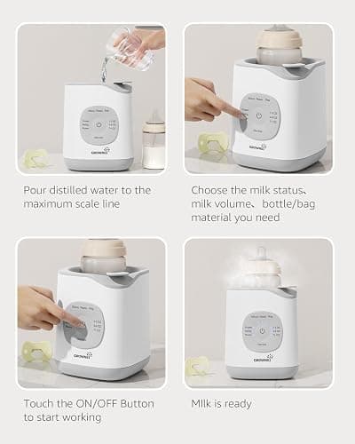 Bottle Warmer, Baby Bottle Warmer Fast Baby Food Heater&Thaw BPA-Free Milk Warmer with Accurate Temperature Control for Breastmilk or Formula for Bottles thumbnail 9