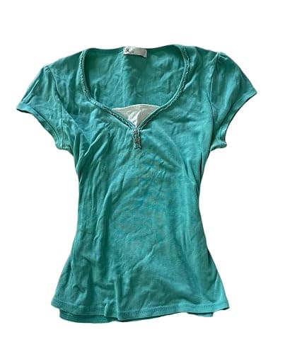 Lomehue Gyaru Teal Clothes Y2k Tops for Women Harajuku Crop Whimsical Tops Grunge Vintage Tops Fairycore 2000s Clothing thumbnail 9