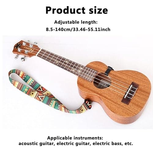 DreamAug Ukulele Strap, Adjustable Mayan Style Ethnic Guitar Strap with Clip, 23"-55" ，for Acoustic Guitar, Electric Guitar, Bass, and Ukulele thumbnail 3