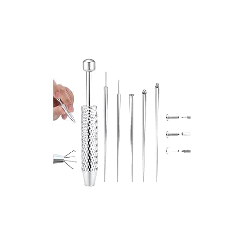 GEMQUEEN Piercing Taper Ball Grabber Tool for Changing Jewelry - 14G 16G 18G 20G Stainless Steel Flat Back Earrings Applicator Tool Threadless Insertion Pin Thread Body Piercing Kit for Ear Nose Lip - Image 1