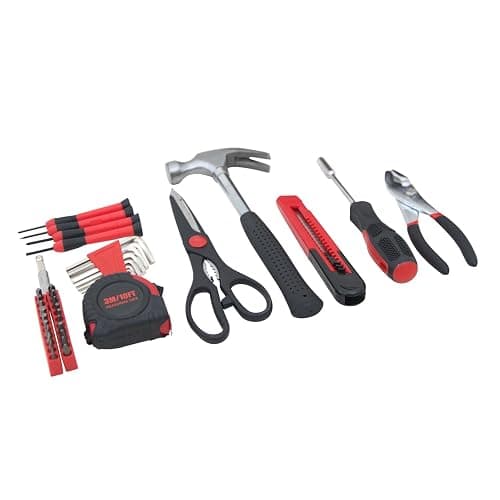 Hantinstom 39-Piece Household Tools Kit Essential Home Repair Set with Plastic Toolbox Ideal for College Students, Home Use & More thumbnail 2
