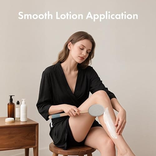 AmazerBath Lotion Applicator for Back, Feet, 4 Replaceable Pads with Long Handle, Back Sunscreen Applicator for Elderly, Women, Apply Cream Medicine Skin Cream Moisturizer Sunscreen Tanner, Gray thumbnail 7