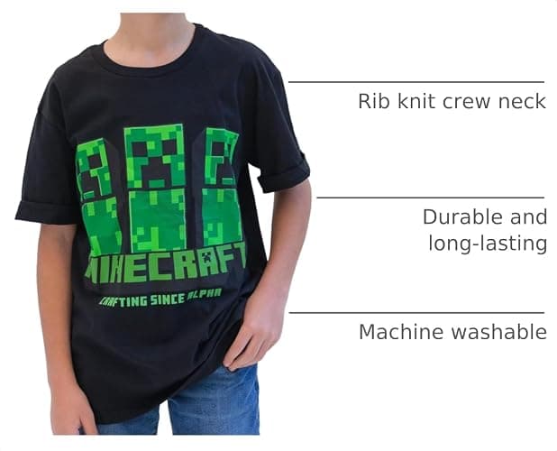 Minecraft Boys' 3-Pack T-Shirts Little Kid to Big Kid thumbnail 4