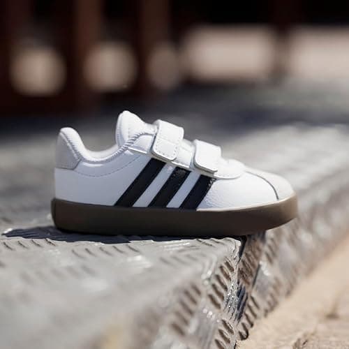 adidas Boys Vl Court 3.0 Slip On Sneakers Shoes Casual - Pink, White thumbnail 2