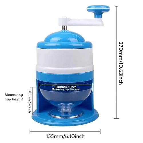Ice Crushers, Shaved Ice Machine Manual Ice Shaver DIY Crushed Ice Maker Portable Snow Cone Machine with Hand Crank for Party Making Snowcones Ice Cream and Slushy thumbnail 3