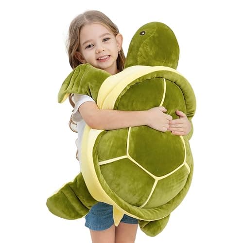 28 inch Big Green Sea Turtle Stuffed Animals Giant Soft Plush Toys, Large Ocean Turtle Plushies Body Pillow, Gifts for Kid Boys, Girls, Girlfriend, Birthday, Easter - Image 1