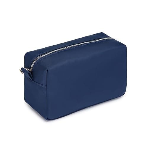 YONBEN Organizer Bag Lightweight Cosmetic Bag with Ring Clasp Perfect Travel Makeup Bag for Women nylon Stand Up Design (Navy Blue/Nylon) - Image 1