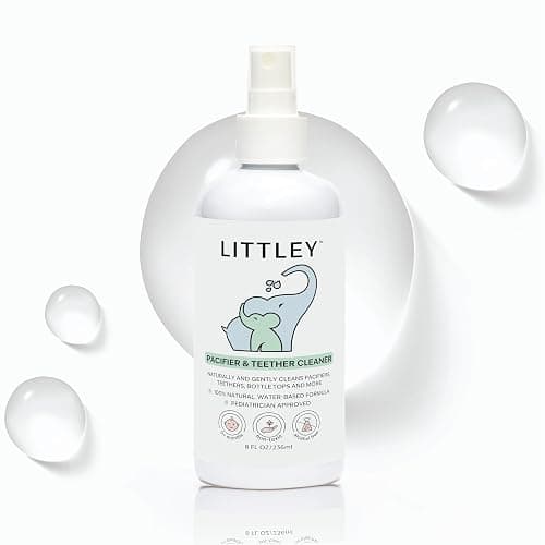 Think Smarter Products Littley Pacifier & Teether Cleaner with Hypochlorous Acid, Non-Toxic & Alcohol-Free, Gentle Formula for Cleaning Baby & Toddler Essentials, 8oz Spray Bottle - Image 1