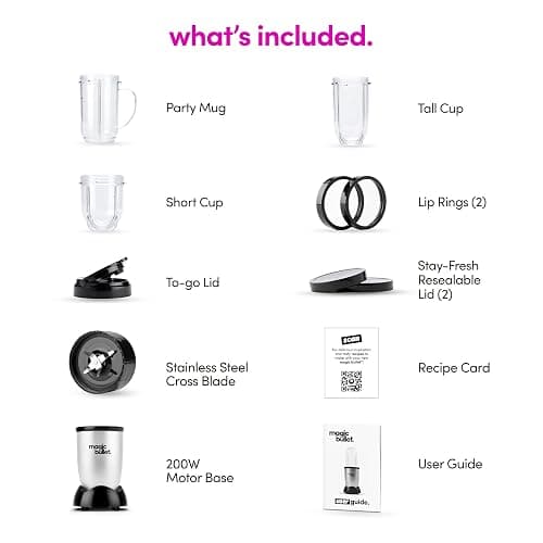Magic Bullet Blender, Small, Silver, 11 Piece Set thumbnail 8
