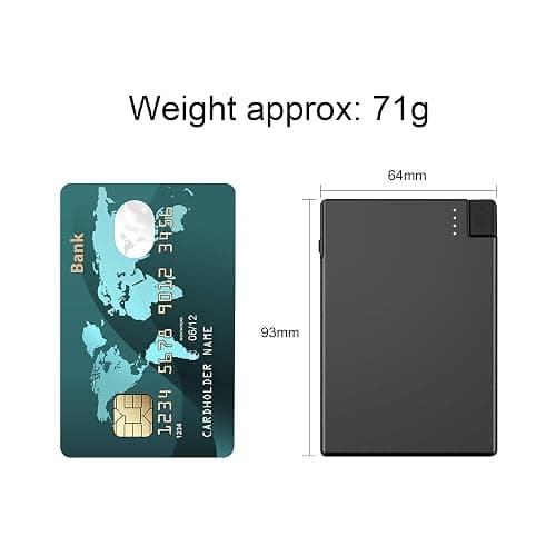 TNTOR Thin USB-C Portable Charger with Built in Cable, Slim Power Bank Credit Card Size Battery Pack Charger Portable for Wallet Compatible with iPhone 15 16 17 Series, Samsung and Android Phones thumbnail 2